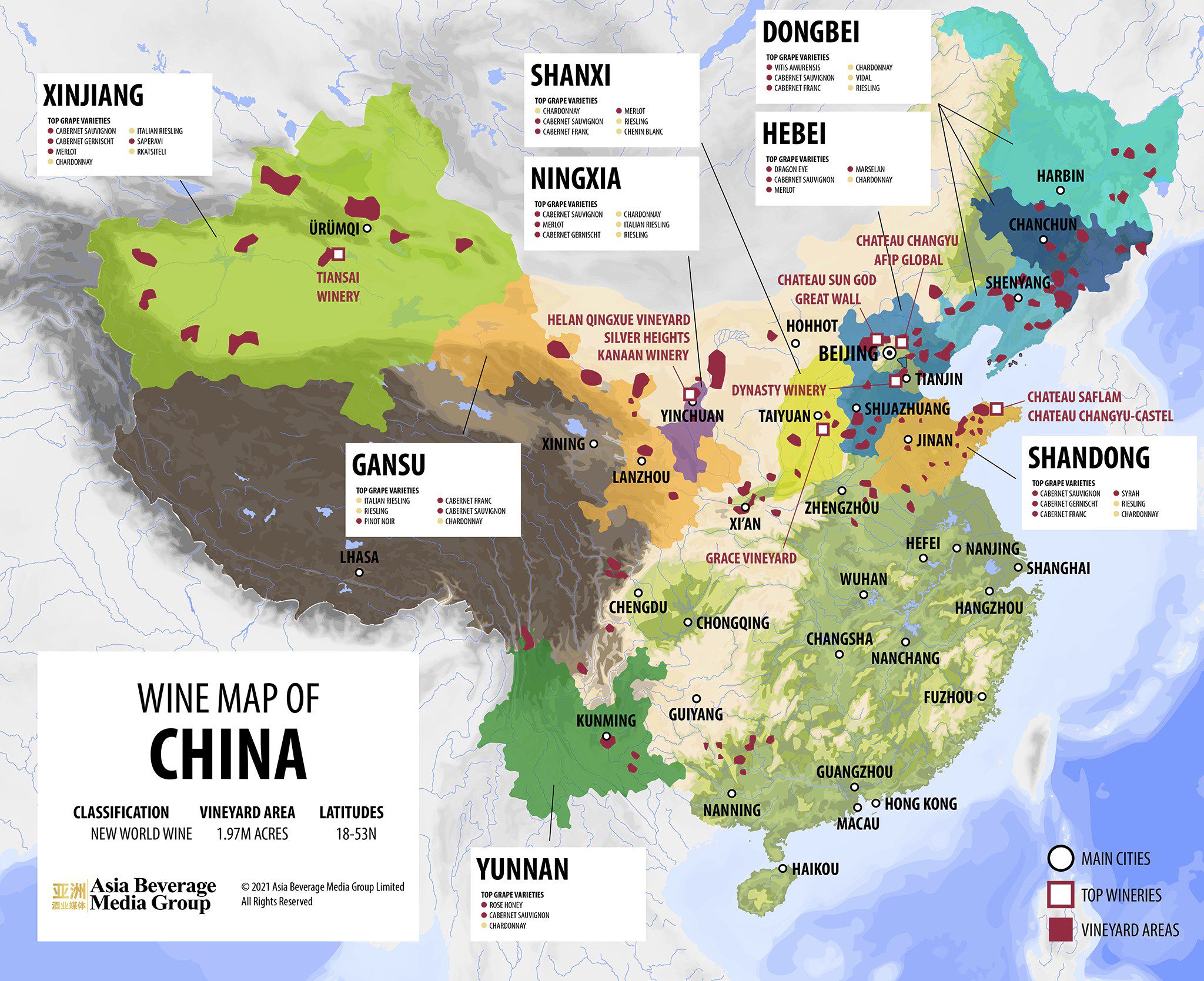 China Wine Map - Wine Map of China
